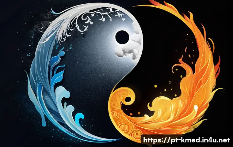 한의학 중점 과목 공부법 - A serene and detailed illustration of the Yin and Yang concept in Traditional Chinese Medicine, show...
