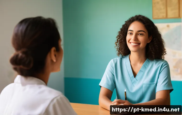 한의사와 환자 커뮤니케이션 - A warm and inviting clinical therapy room in Brazil, featuring a diverse therapist and patient engag...