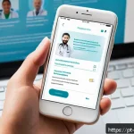 Home 18 한의사와 병원 마케팅 - A modern, professional medical clinic website homepage displayed on a smartphone screen, featuring a...
