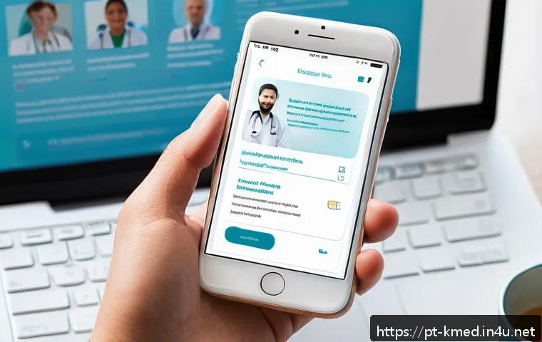 한의사와 병원 마케팅 - A modern, professional medical clinic website homepage displayed on a smartphone screen, featuring a...