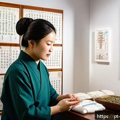 Home 17 한의사 면접 준비 전략 - A professional Korean traditional medicine practitioner in a modern clinic setting, demonstrating ac...