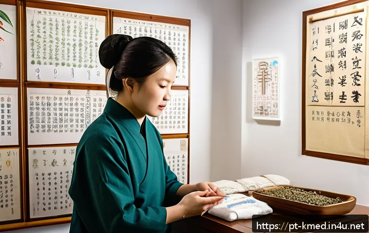 한의사 면접 준비 전략 - A professional Korean traditional medicine practitioner in a modern clinic setting, demonstrating ac...